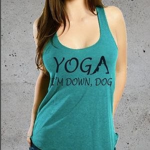 Yoga I’m Down Dog American Apparel Racerback Tank